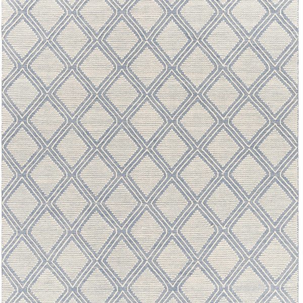 Wausa Denim Trellis on Cream Cotton/wool  Rug - Clearance