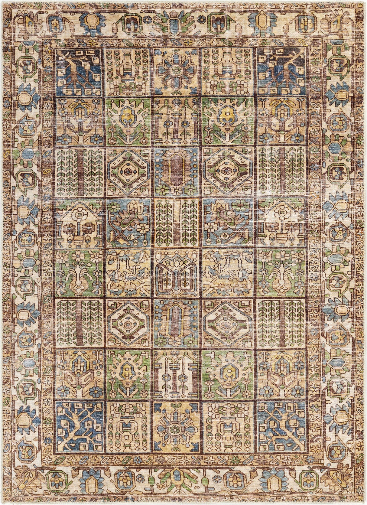 Watermount Washable Aztec Style Area Rug - Clearance