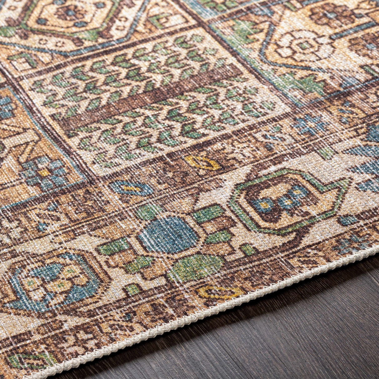 Watermount Washable Aztec Style Area Rug - Clearance
