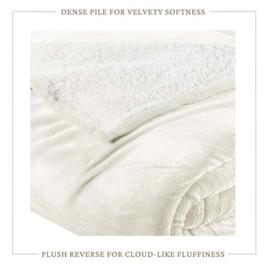 Velvet Plush Sherpa Bed Blanket by Great Bay Home