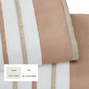 Decorative Cotton Stripe Bath Towel Set - Noelle Collection