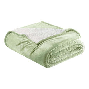 Velvet Plush Sherpa Bed Blanket by Great Bay Home