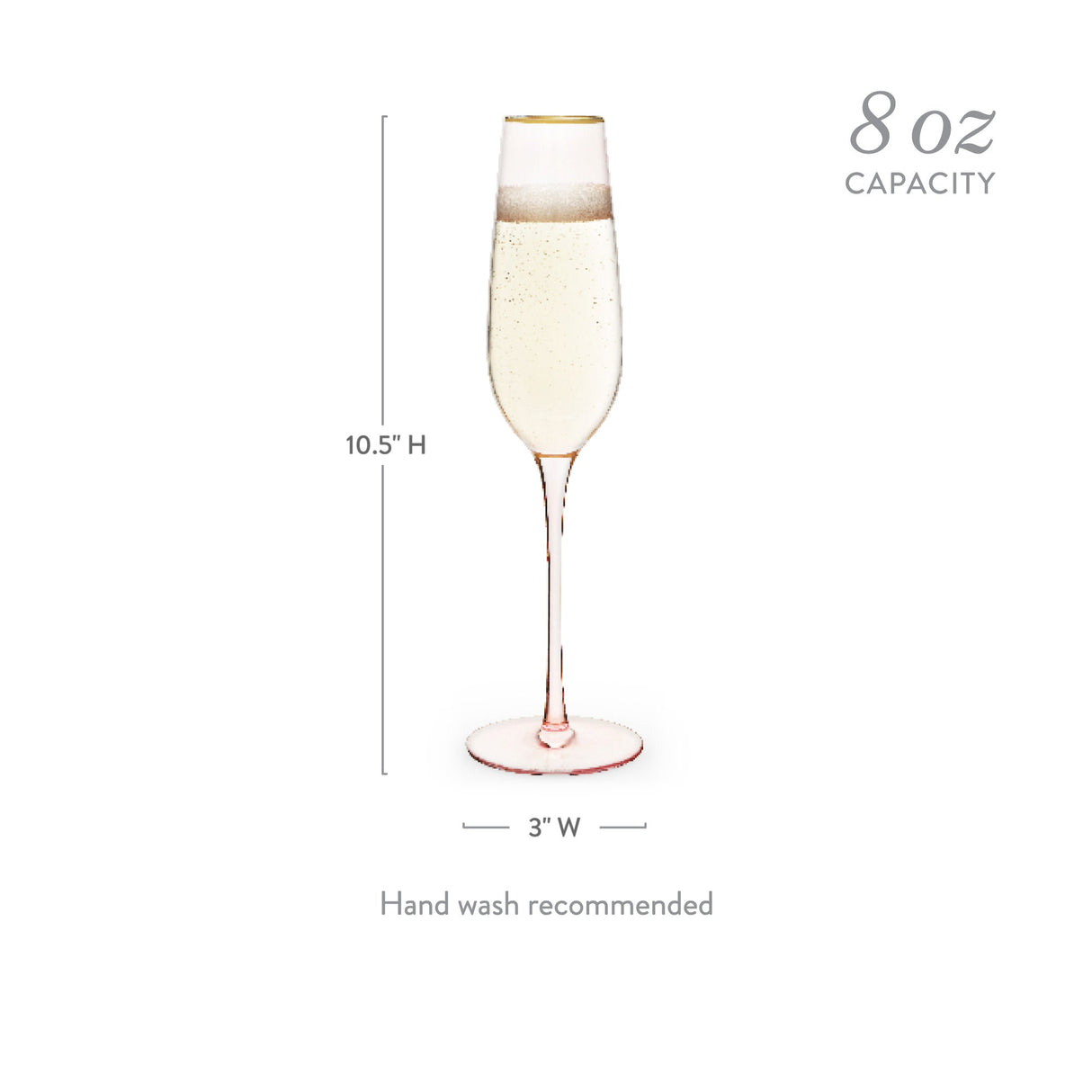 Rose Crystal Champagne Flute Set