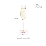Rose Crystal Champagne Flute Set