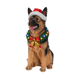XY Home Garden Stuff Lighted Christmas German Shepherd Dog Statue - view 7