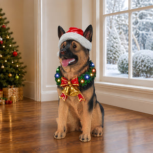 XY Home Garden Stuff Lighted Christmas German Shepherd Dog Statue - view 9