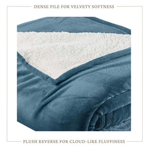 Velvet Plush Sherpa Bed Blanket by Great Bay Home