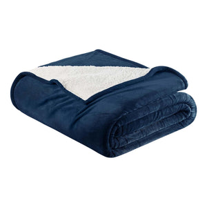 Velvet Plush Sherpa Bed Blanket by Great Bay Home