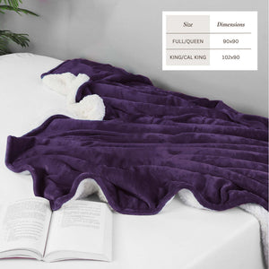 Velvet Plush Sherpa Bed Blanket by Great Bay Home
