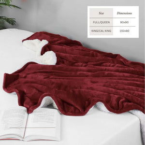 Velvet Plush Sherpa Bed Blanket by Great Bay Home
