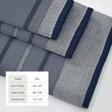 Decorative Cotton Stripe Bath Towel Set - Noelle Collection
