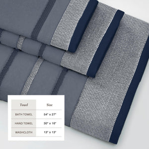 Decorative Cotton Stripe Bath Towel Set - Noelle Collection