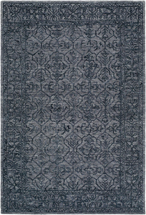 Yadid Black Wool Area Rug