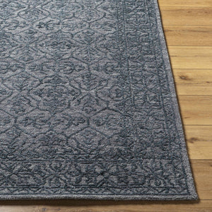 Yadid Black Wool Area Rug