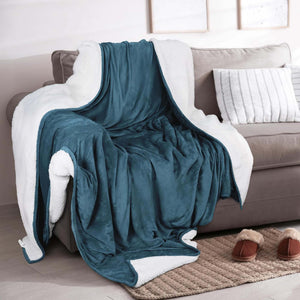 Velvet Plush Sherpa Bed Blanket by Great Bay Home