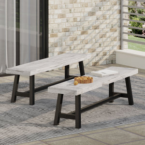Outdoor Carlisle Benches, Sandblasted
