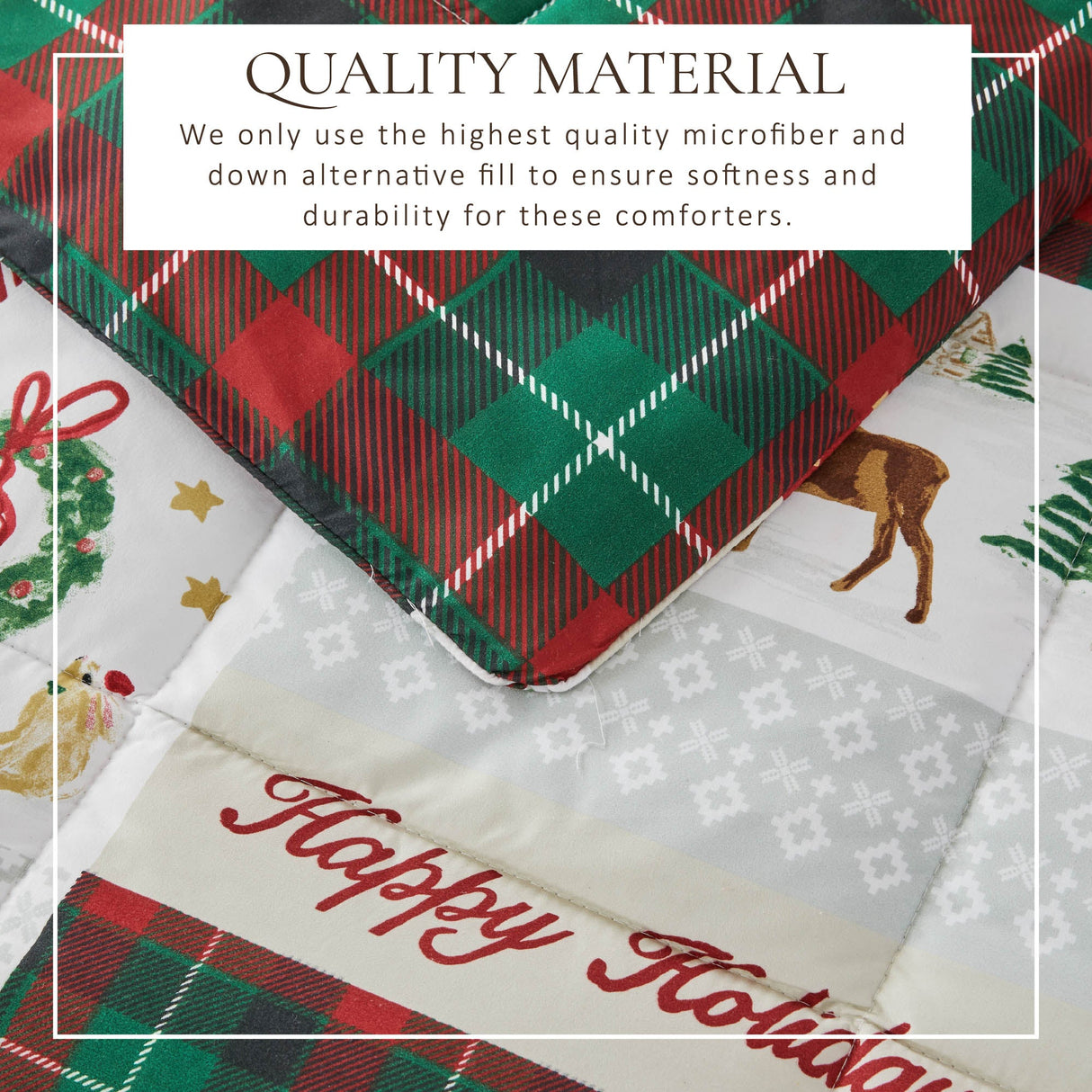 Reversible Christmas Comforter and Sham Set - Holiday Lodge Odette Collection