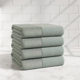 Cotton Linen-Like Border 6-Piece Towel Set - Priya Collection