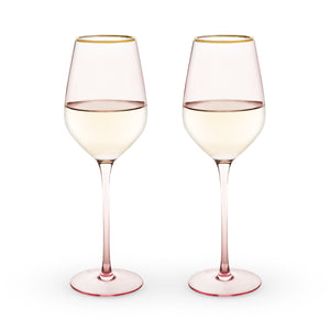 Rose Crystal White Wine Glass Set