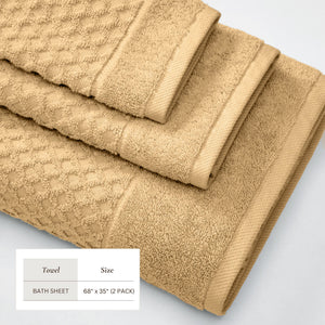 Cotton Diamond Waffle Weave Bath Towel Set - Grayson Collection