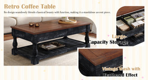 ZRUN FURNITURE Retro Lift-Top Coffee Table with Storage for Living Room - view 10