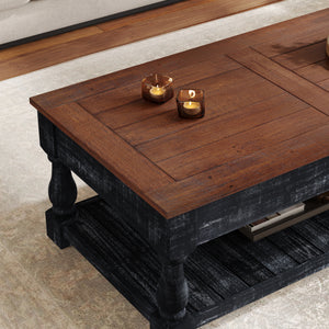ZRUN FURNITURE Retro Lift-Top Coffee Table with Storage for Living Room - view 5